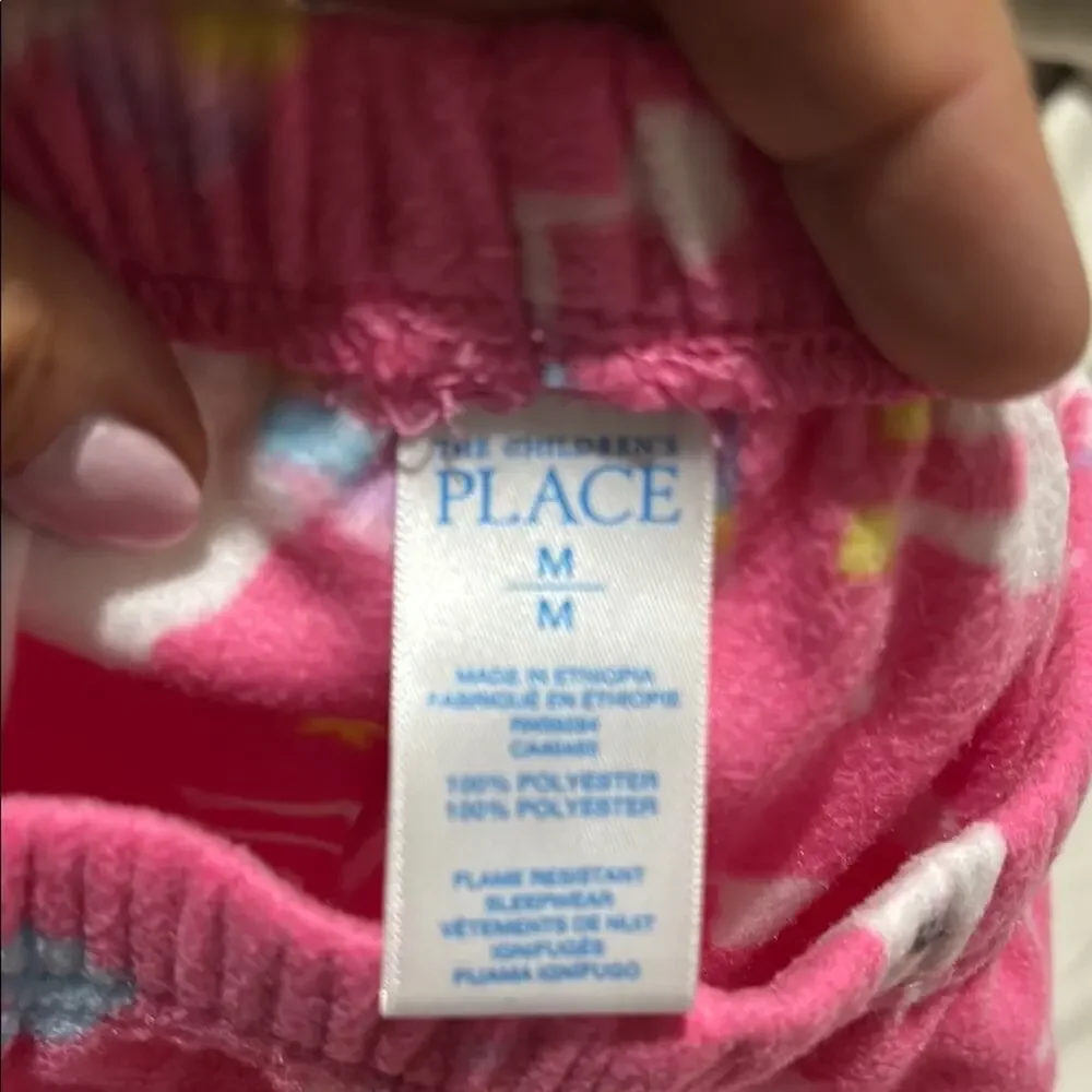 Childrens place M Pink Llama rainbow Kids Pajamas fleece nwot never worn
